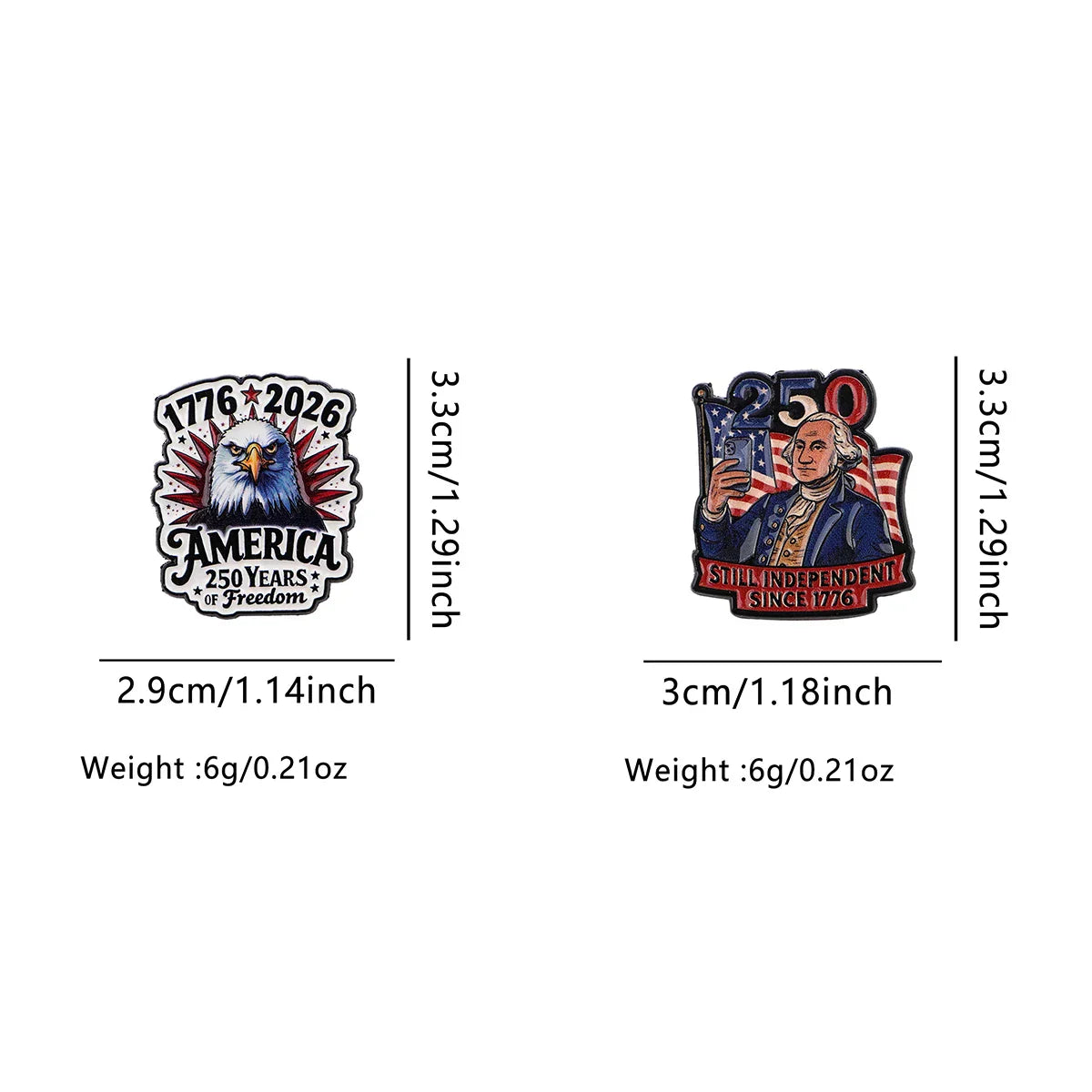 American Flag Lapel Pins for Backpacks Brooches for Women Enamel Pin Fashion Jewelry Accessories 250th Anniversary Gift