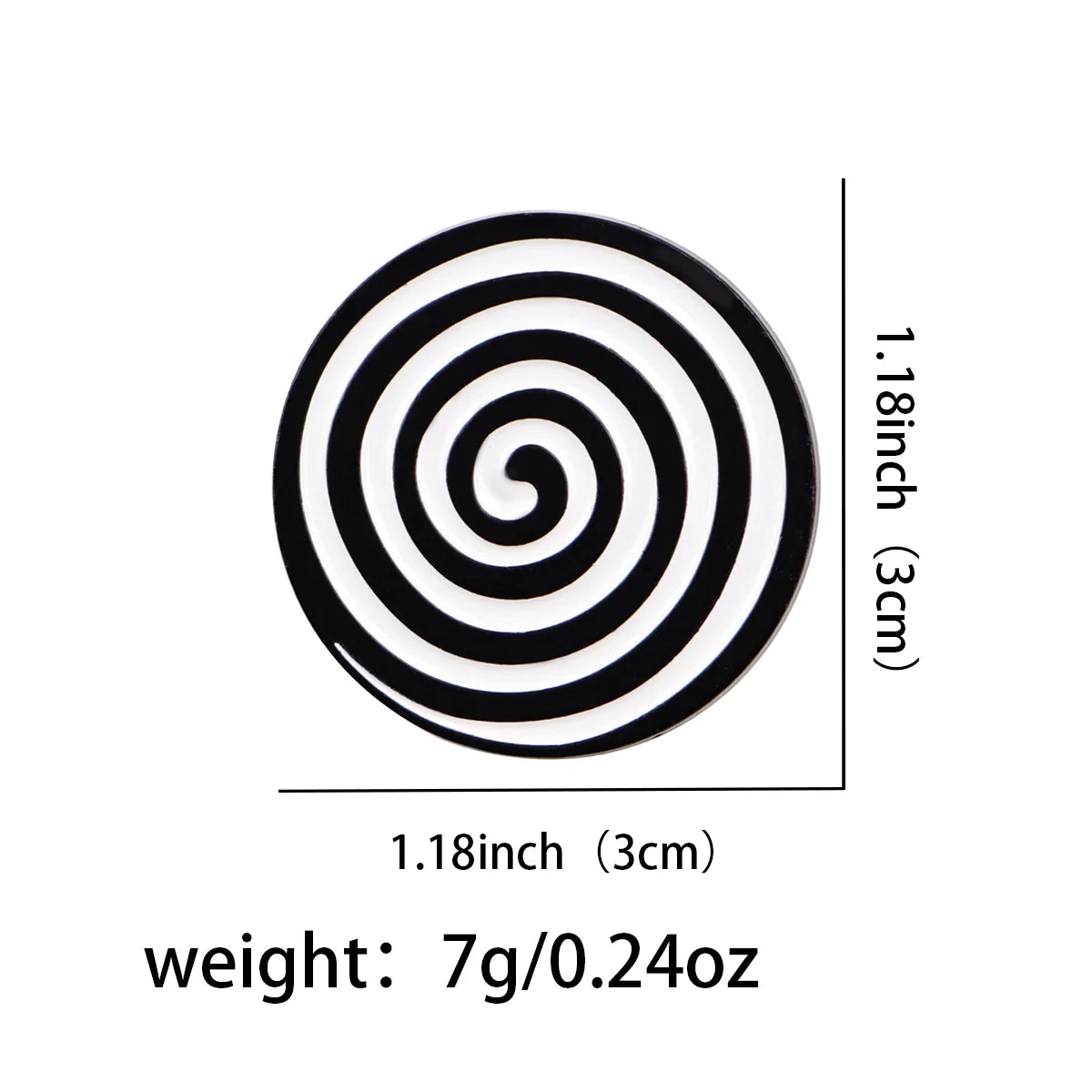 Black and White Circle Enamel Pin 1