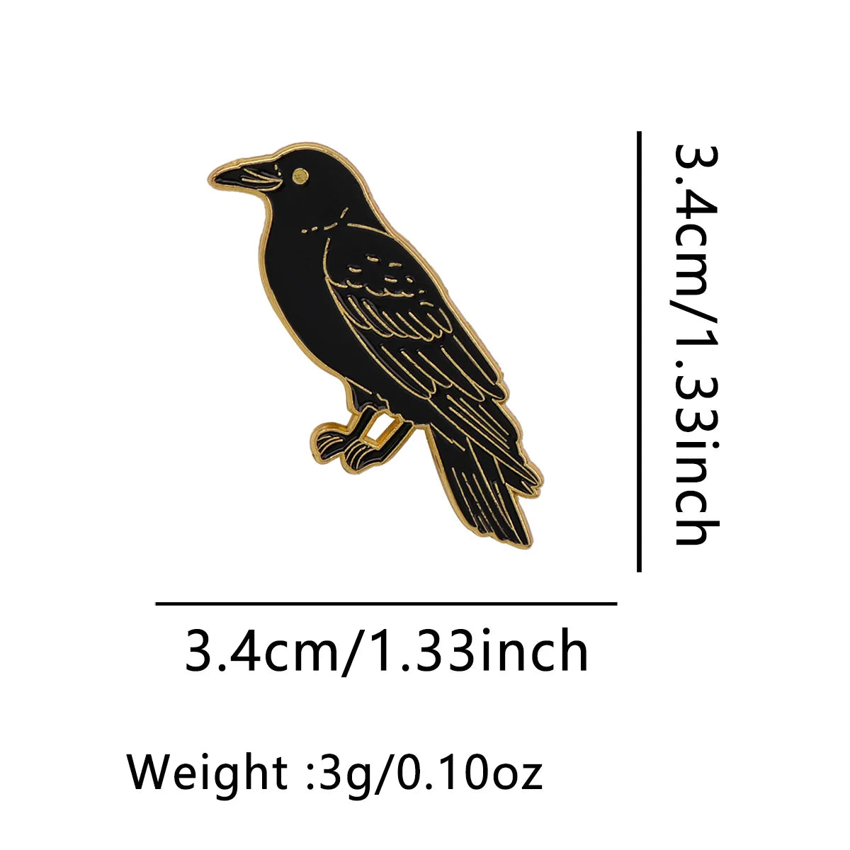 Black Crow Enamel Pin Punk Brooch Pines Lapel Pins Badge on Backpack Clothing Accessories Witch Jewelry Friends Gifts
