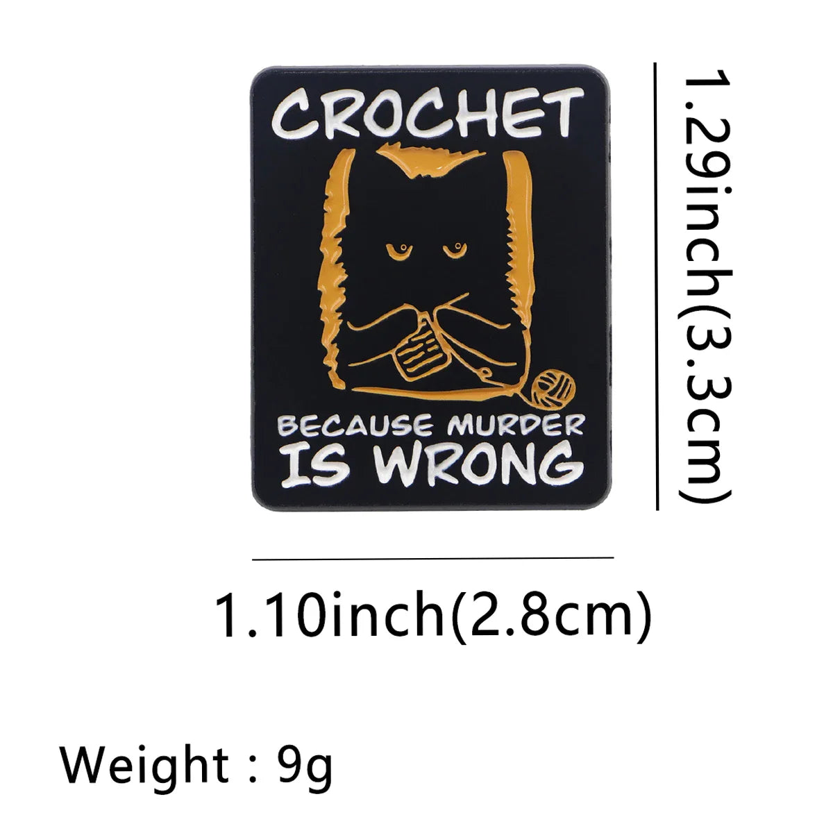 Crochet Because Murder Is Wrong Enamel Pin 1