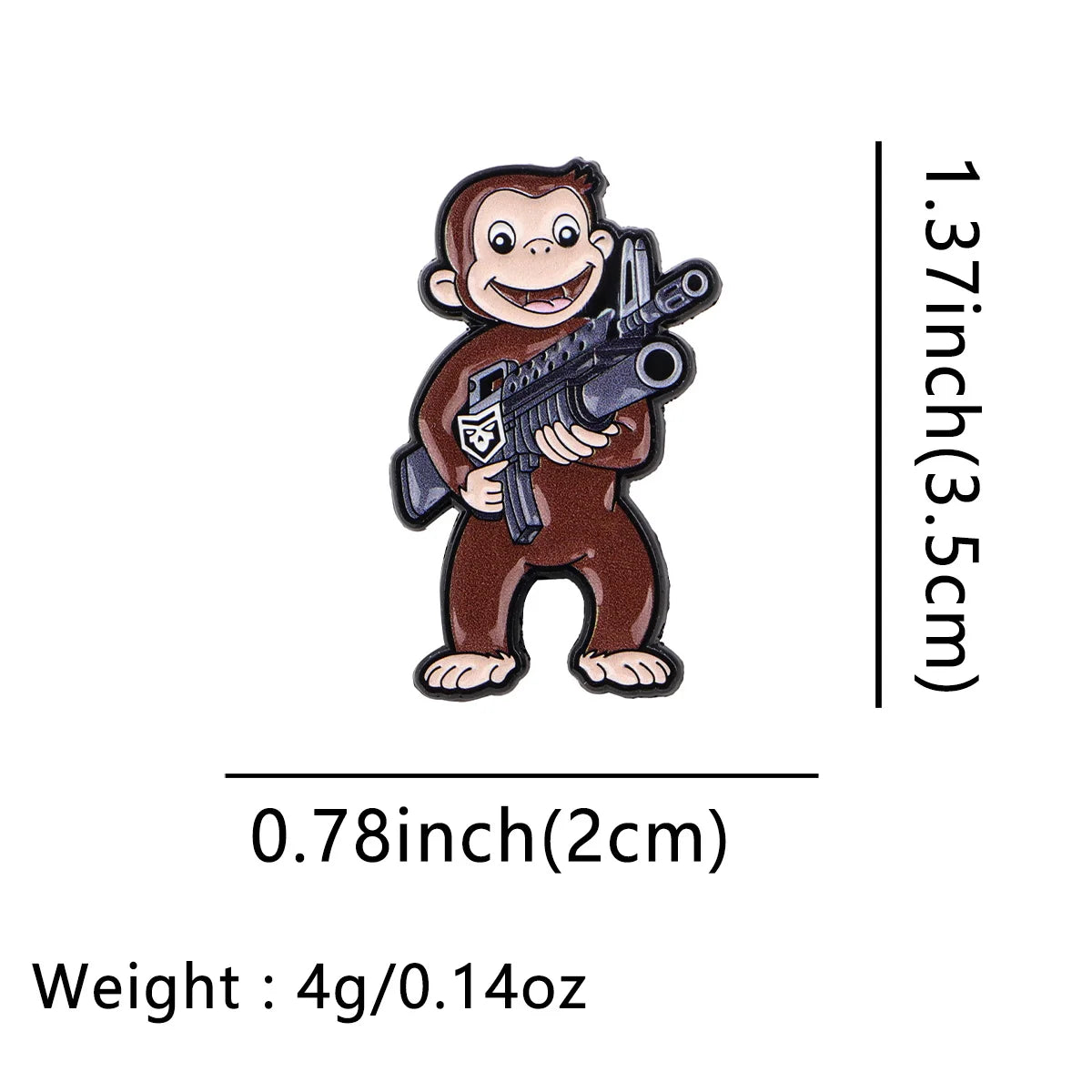 Funny Monkey Enamel Pin Cute Animal Brooch Pines Lapel Pins Badge on Backpack Clothing Accessories Humorous Jewelry