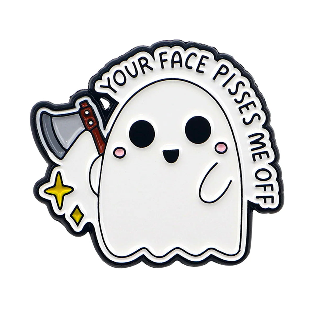 Cute Ghost ’Your Face Pisses Me Off’ Enamel Pin