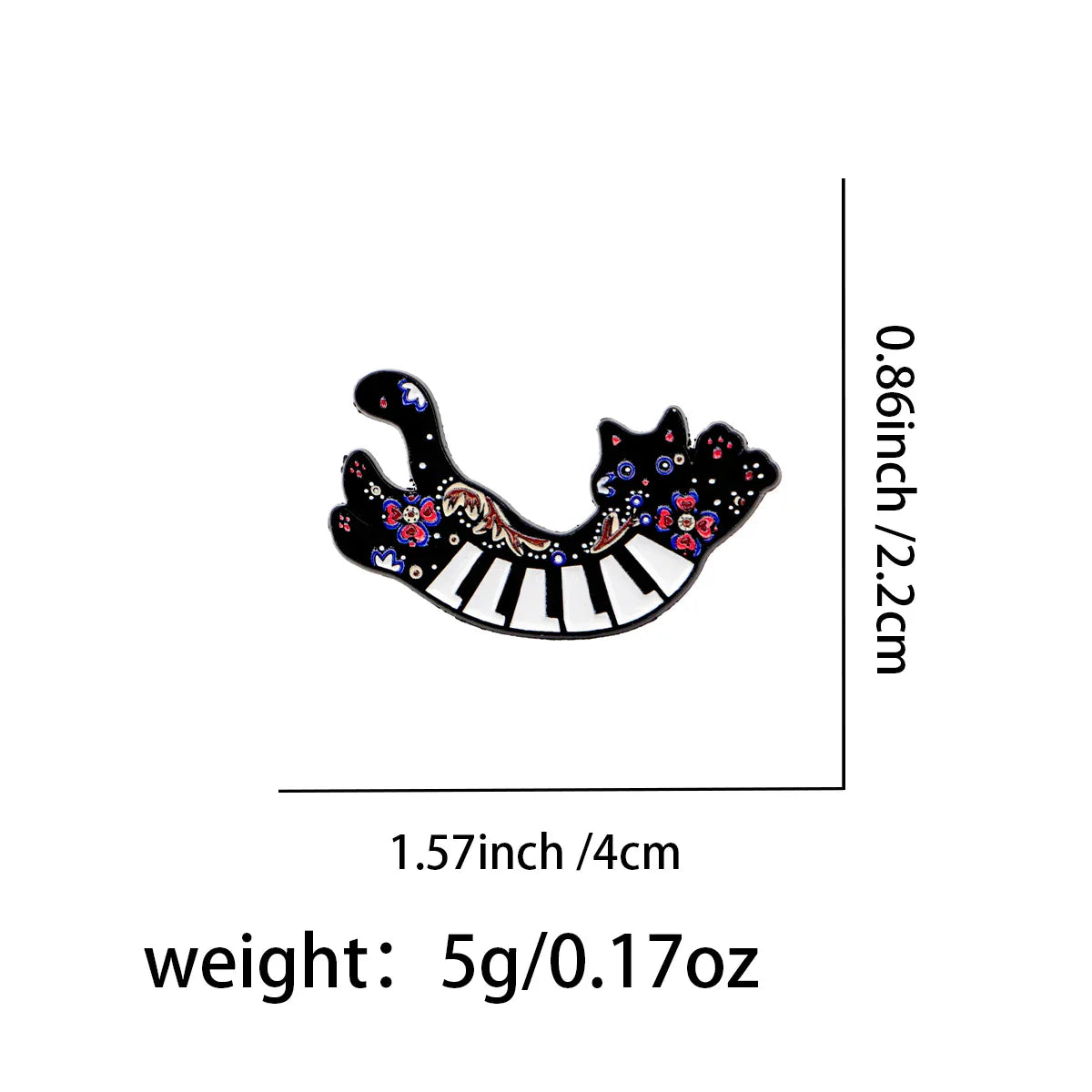 Cartoon Flower Cat Enamel Pin Piano Brooch Pines Lapel Pins Badge on Backpack Clothing Accessories Funny Jewelry