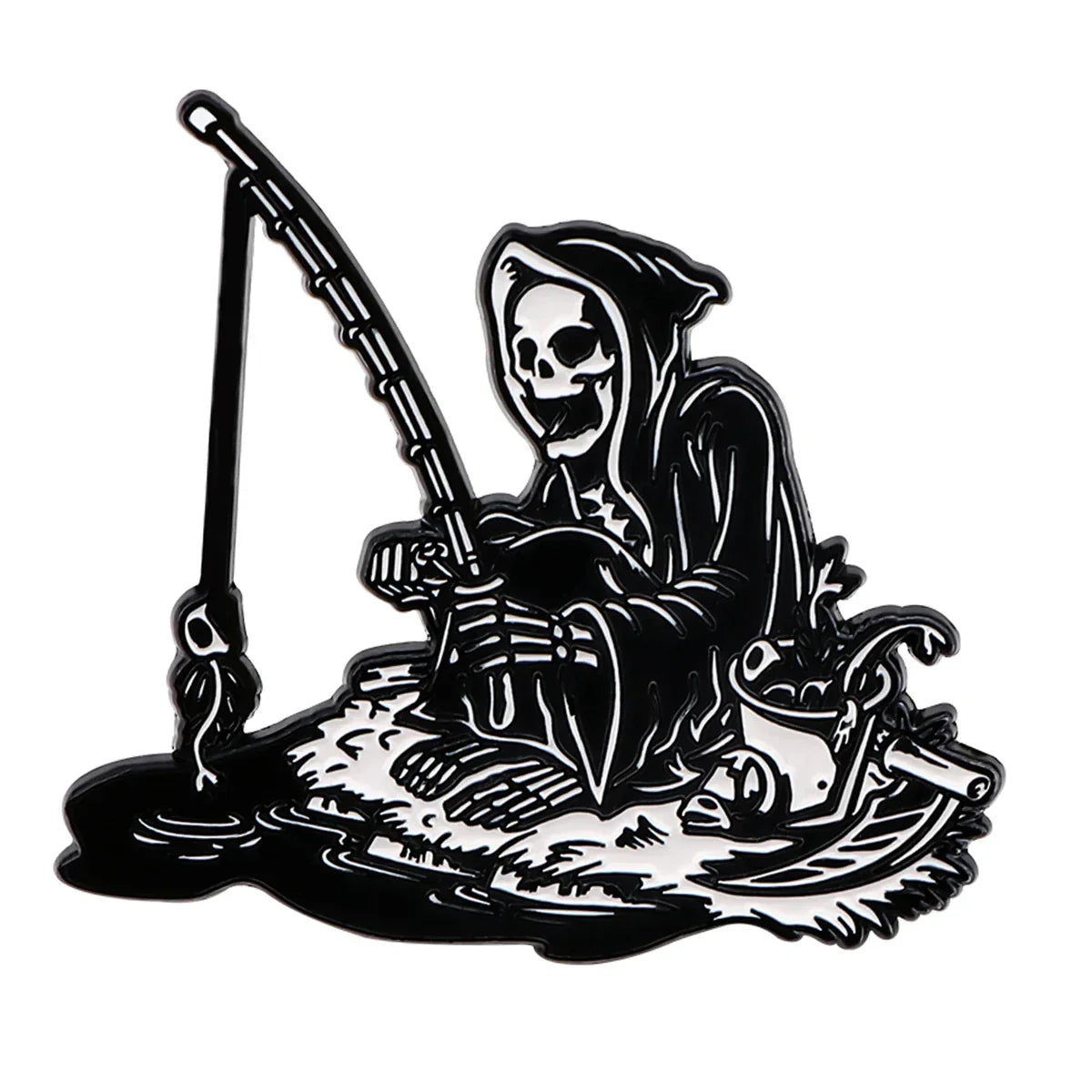 Funny Quotes Enamel Pins Ghost Skeleton Death Brooch Pines Halloween Badge Lapel Pins Punk Gothic Jewelry Gift