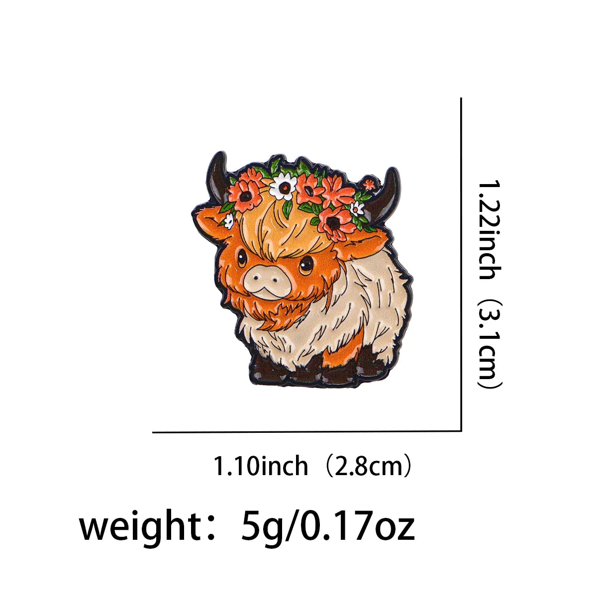 Highland Cow Enamel Pin 1