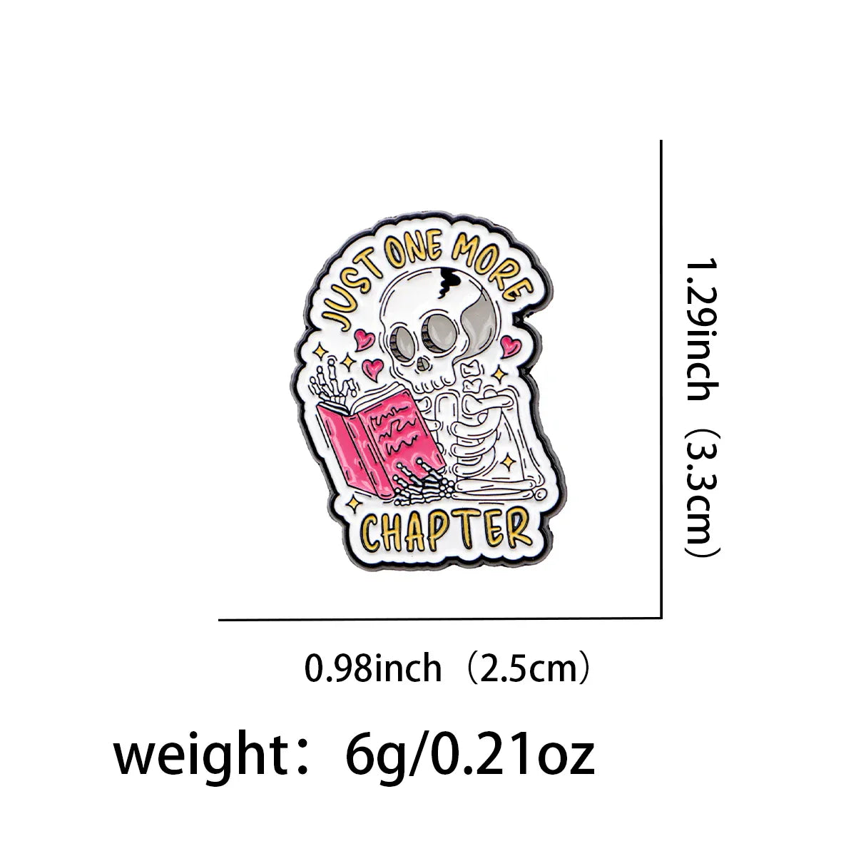 Skeleton Enamel Pin Book Enthusiasts Brooch Pines Lapel Pins Badge on Backpack Clothing Accessories Fashion Jewelry