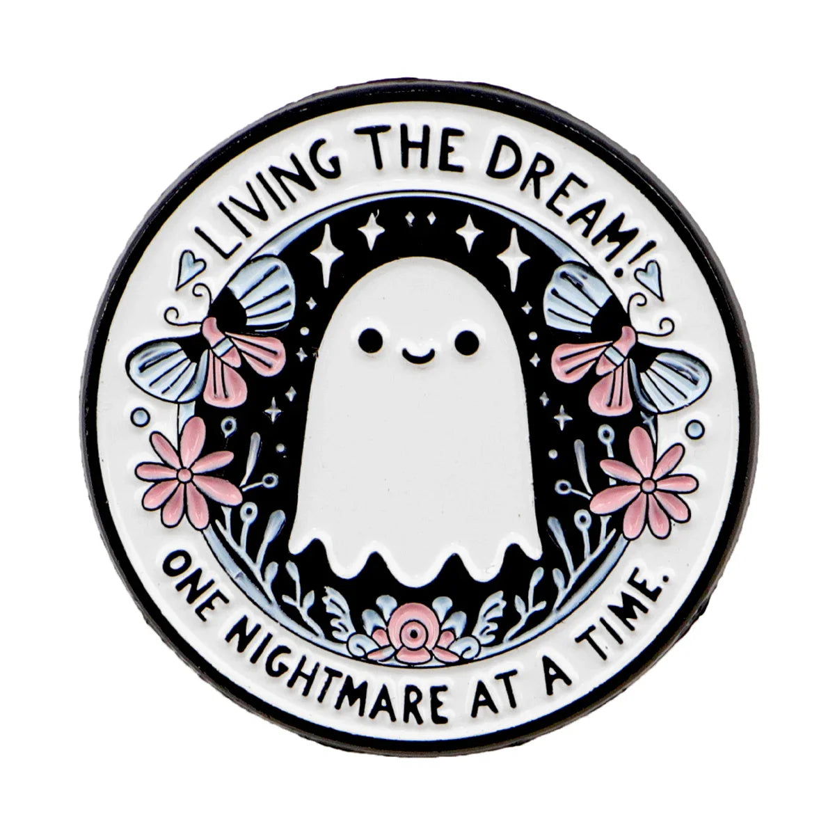 ’Living The Dream’ Ghost Enamel Pin 1