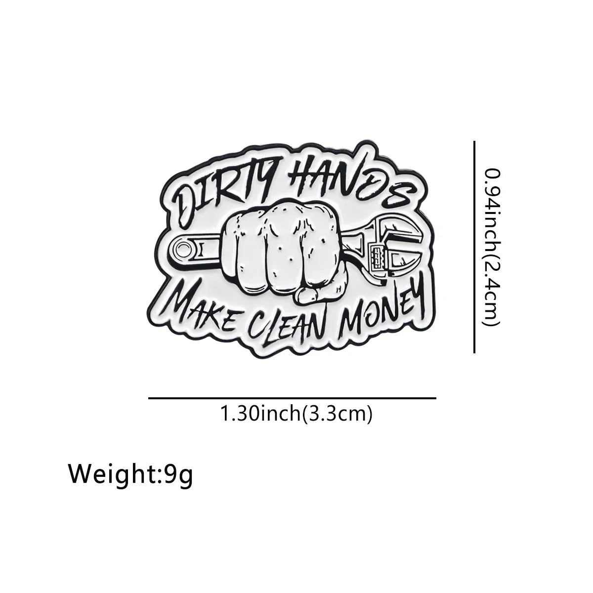 Mechanics Dirty Hands Make Clean Money Enamel Pin 1