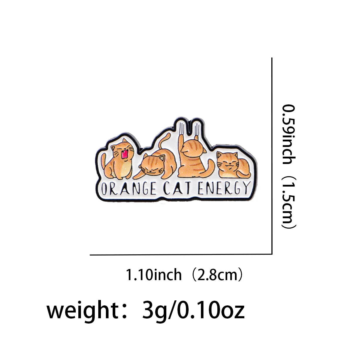 Orange Cat Energy Enamel Pin 1