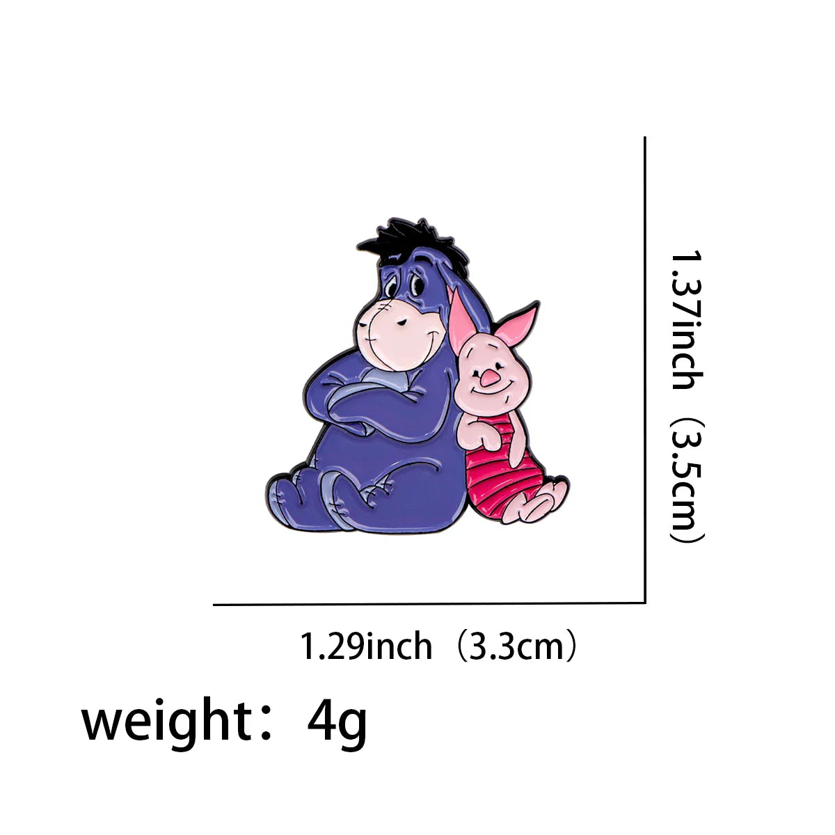 Piglet and Eeyore Enamel Pin 1