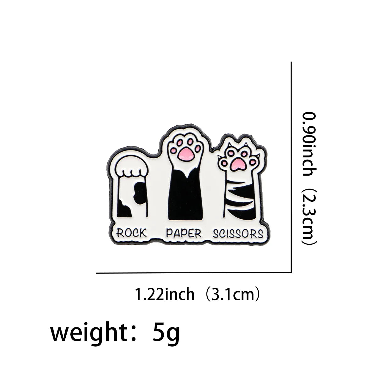 Rock Paper Scissors Cat Paw Enamel Pin 1