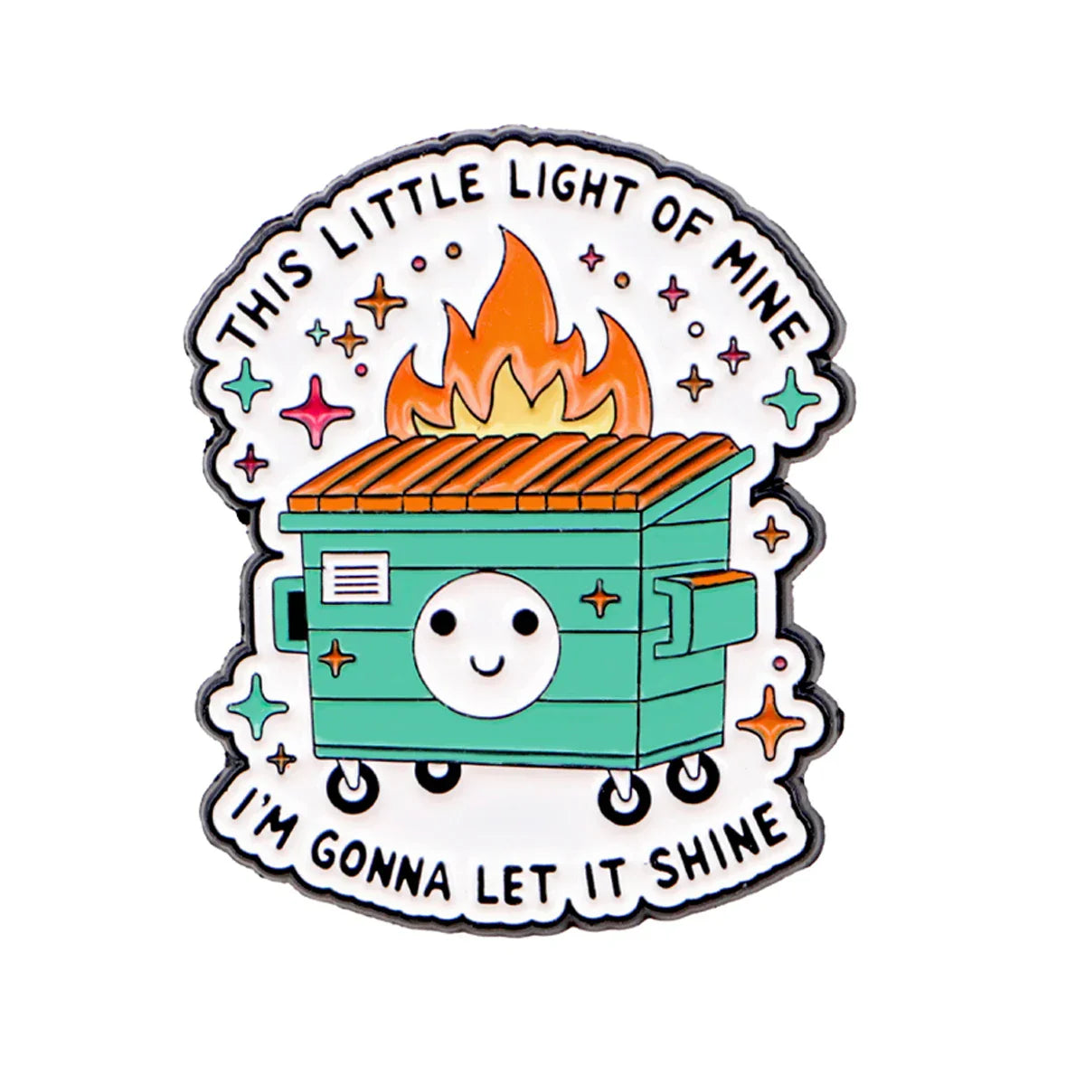 Dumpster Fire Enamel Pin Humor Brooch Pines Lapel Pins Badge on Backpack Clothing Accessories Funny Jewelry Friends