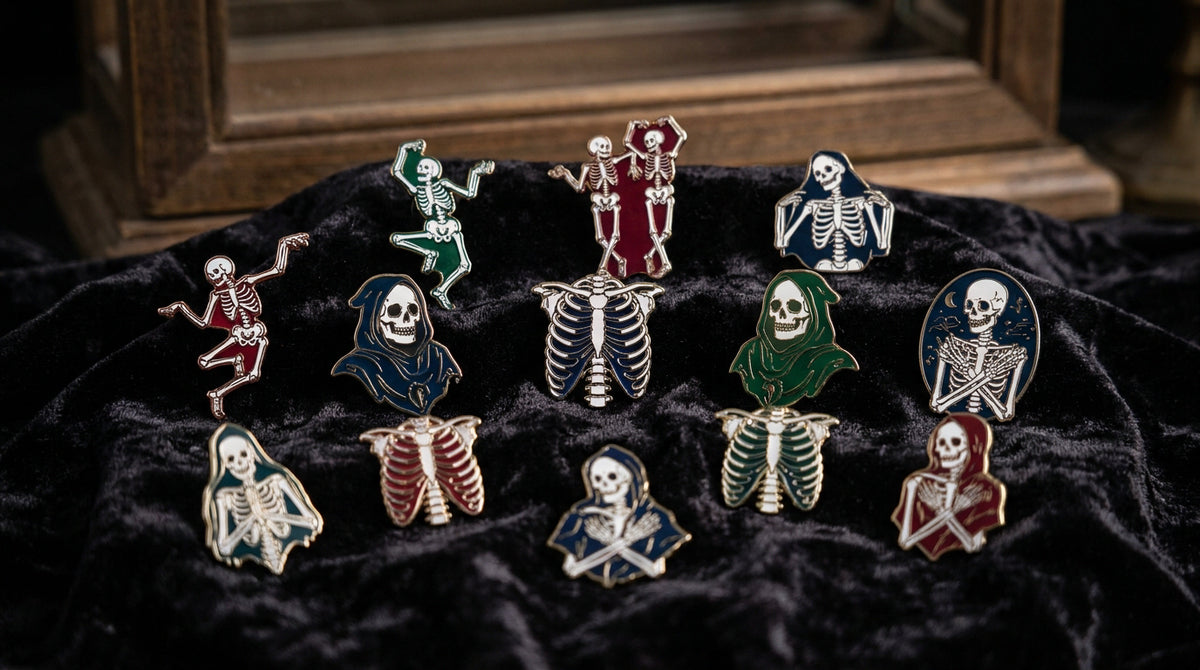 Top skeleton pins for a gothic aesthetic