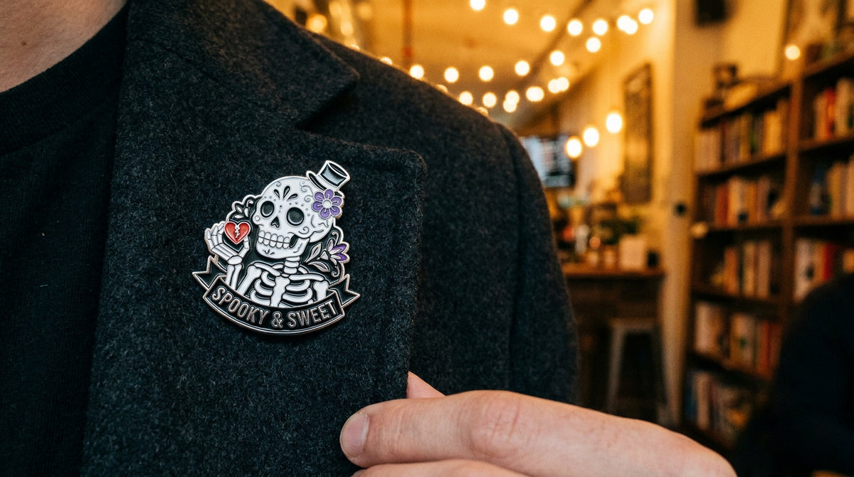 Skeleton enamel pin meaning and memento mori symbolism