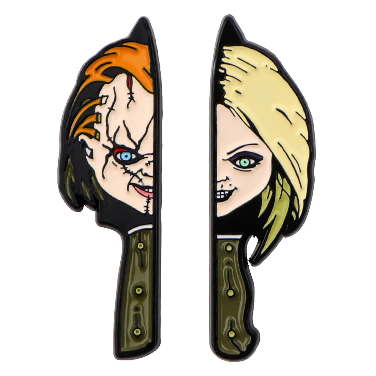 2pcs/set Chucky Knife Enamel Pin 1