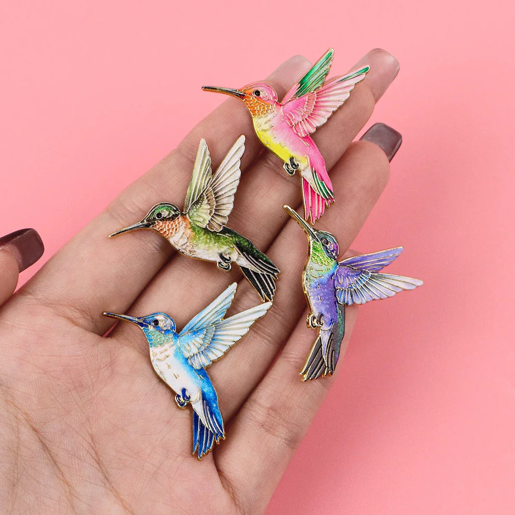 4pcs Hummingbird Enamel Pin Cute Brooch Pines Lapel Pins Badge on Backpack Clothing Accessories Vintage Jewelry Friends