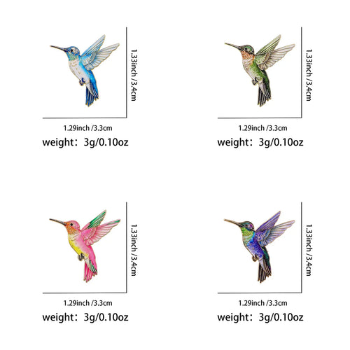 4pcs Hummingbird Enamel Pin Cute Brooch Pines Lapel Pins Badge on Backpack Clothing Accessories Vintage Jewelry Friends