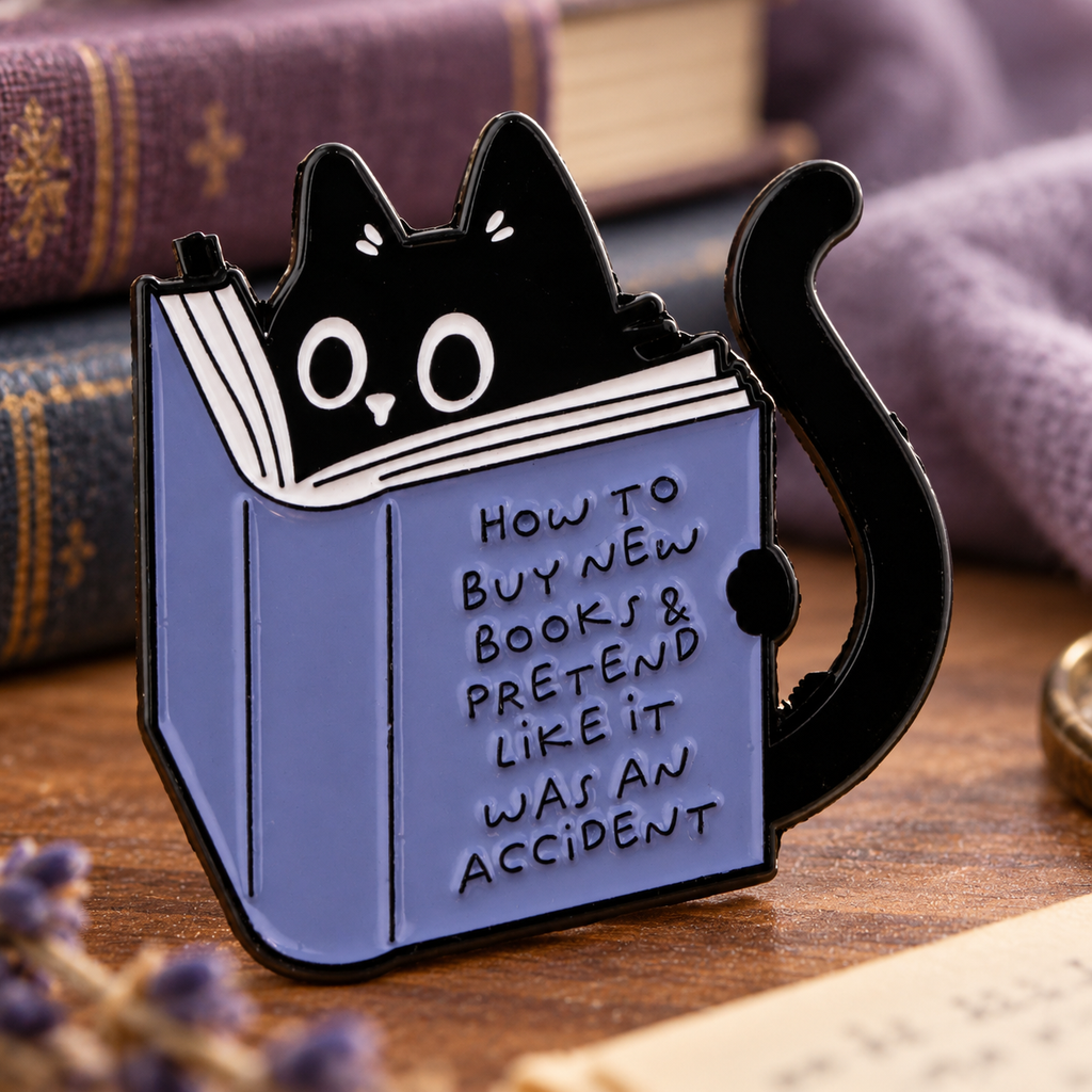 How To Kill A Mockingbird Pin enamel pin in a styled lifestyle setting