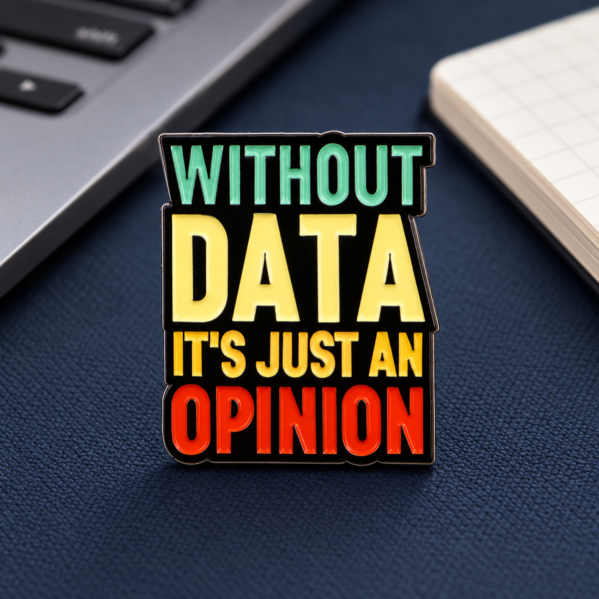 Without Data It's Just An Opinion Pin lifestyle background