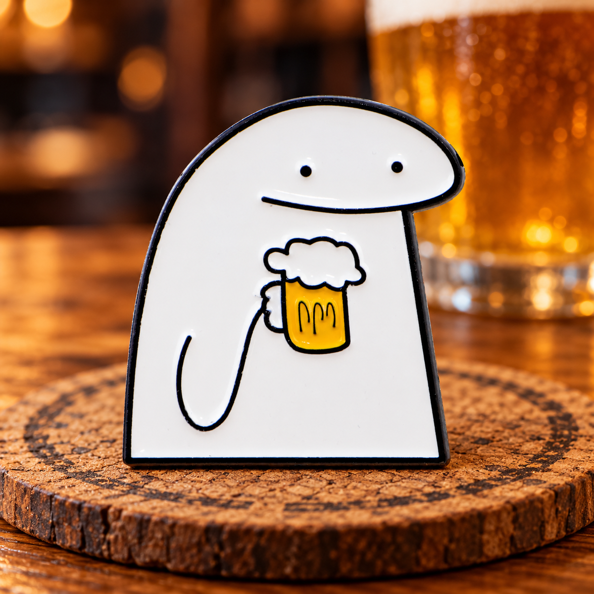Flork of Crows Beer Pin lifestyle background