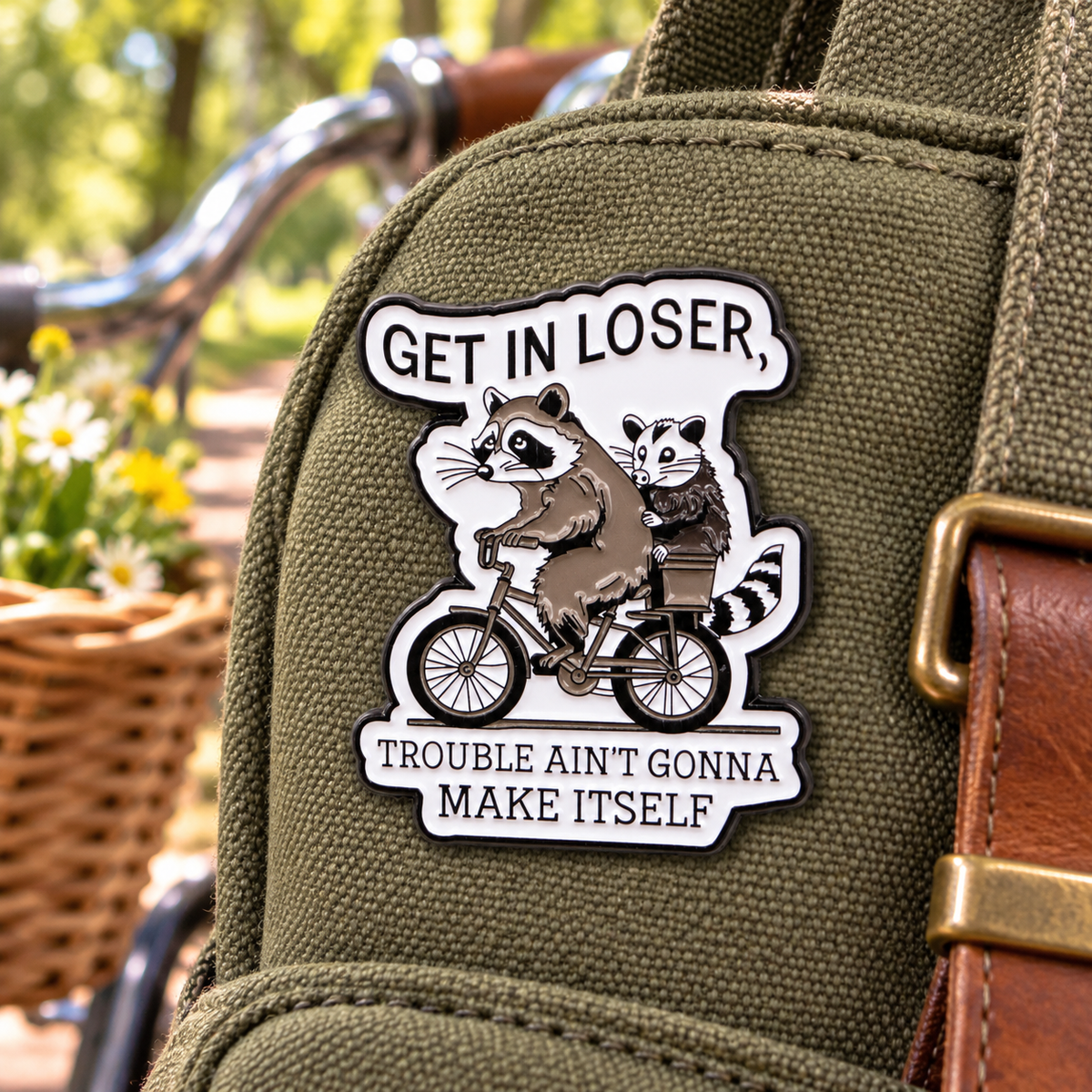 Get In Looser Raccoon & Possum Pin lifestyle product photo