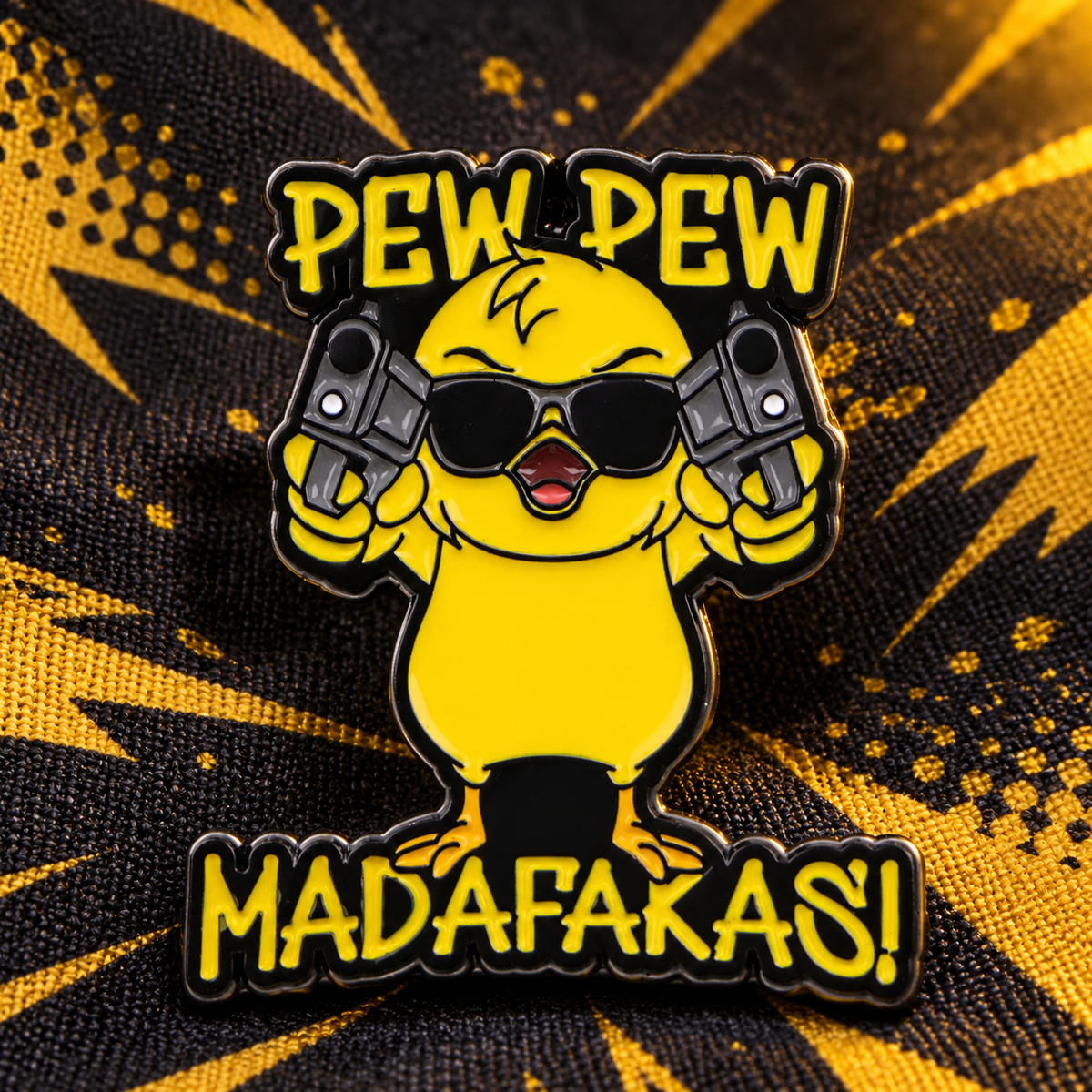Pew Pew Madafakas Duck Pin lifestyle product photo
