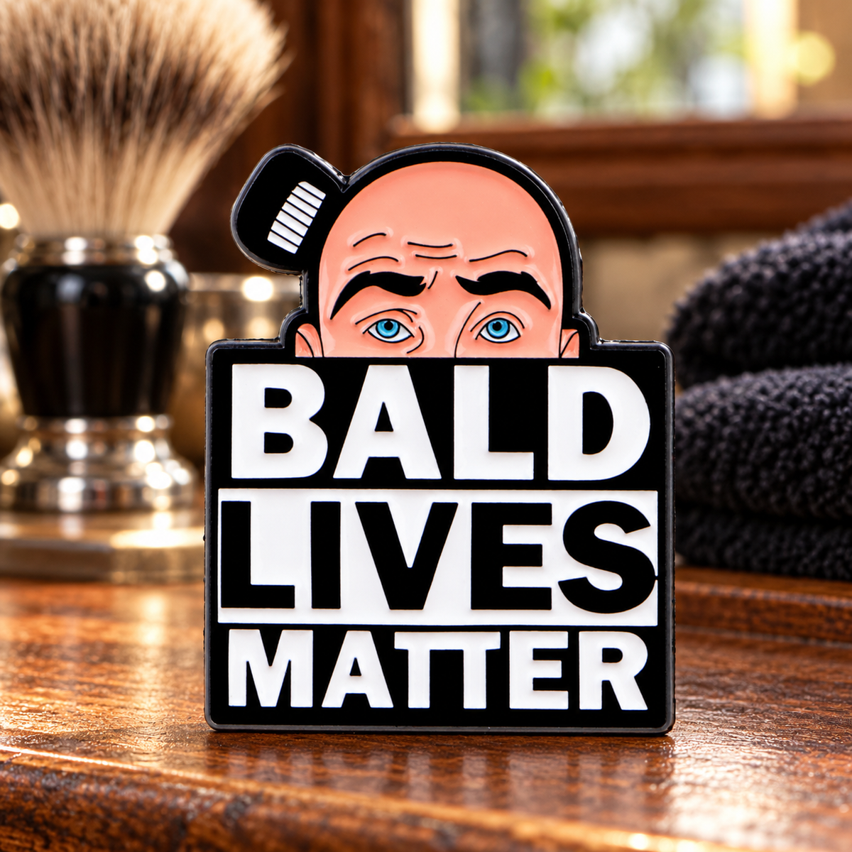 Bald Lives Matter Pin lifestyle product photo