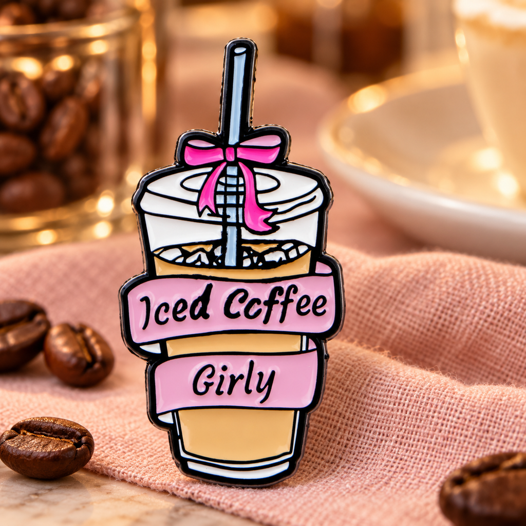 Iced Coffee Girly Pin lifestyle product photo