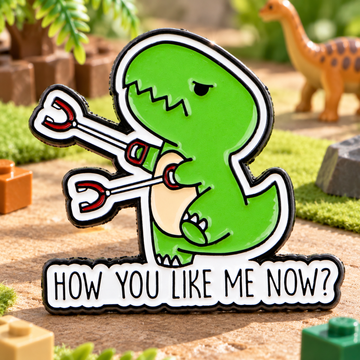 How You Like Me Now T-Rex Pin lifestyle product photo