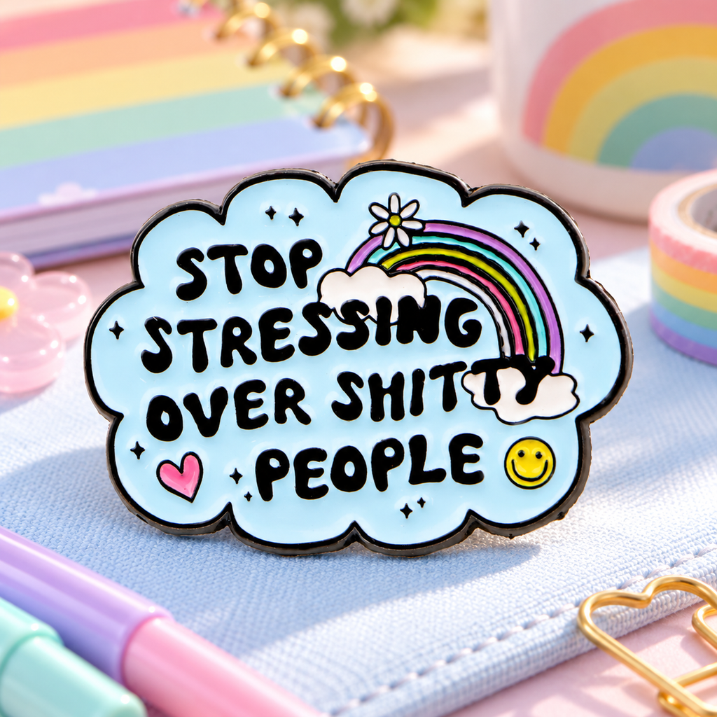 Stop Stressing Over Shitty People Pin lifestyle product photo