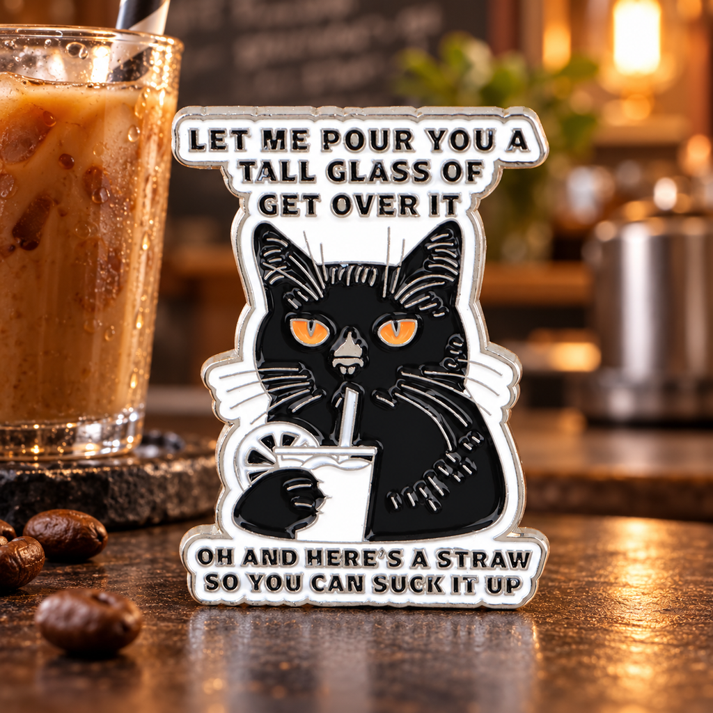Let Me Pour You A Tall Glass Of Get Over It Pin lifestyle product photo