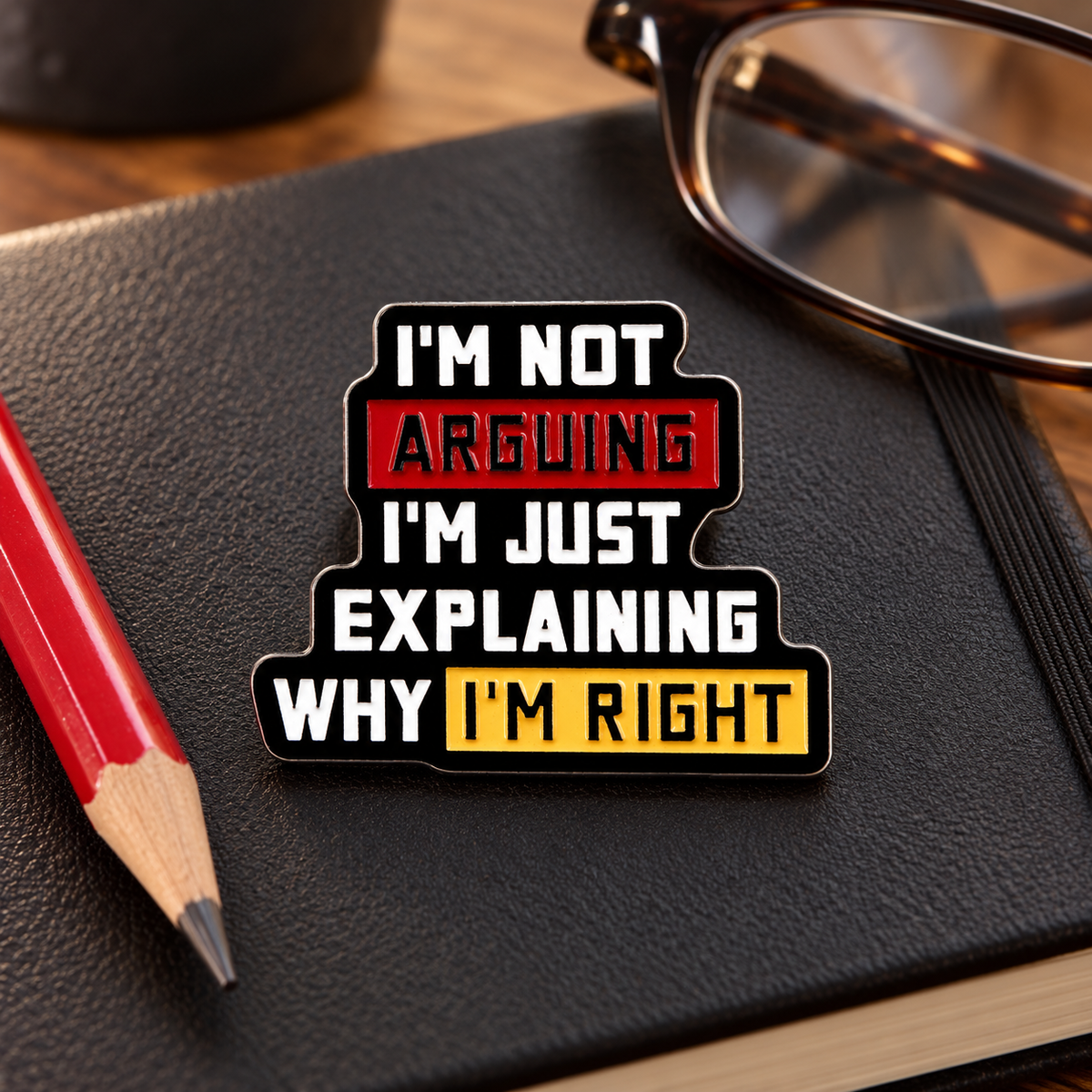 I'm Not Arguing I'm Just Explaining Why I'm Right Pin lifestyle product photo