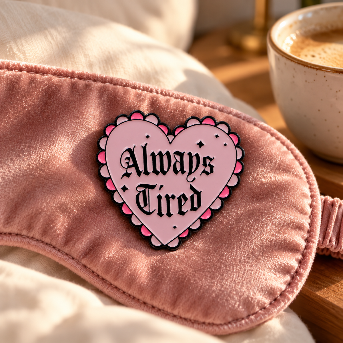 Always Tired Pin lifestyle product photo