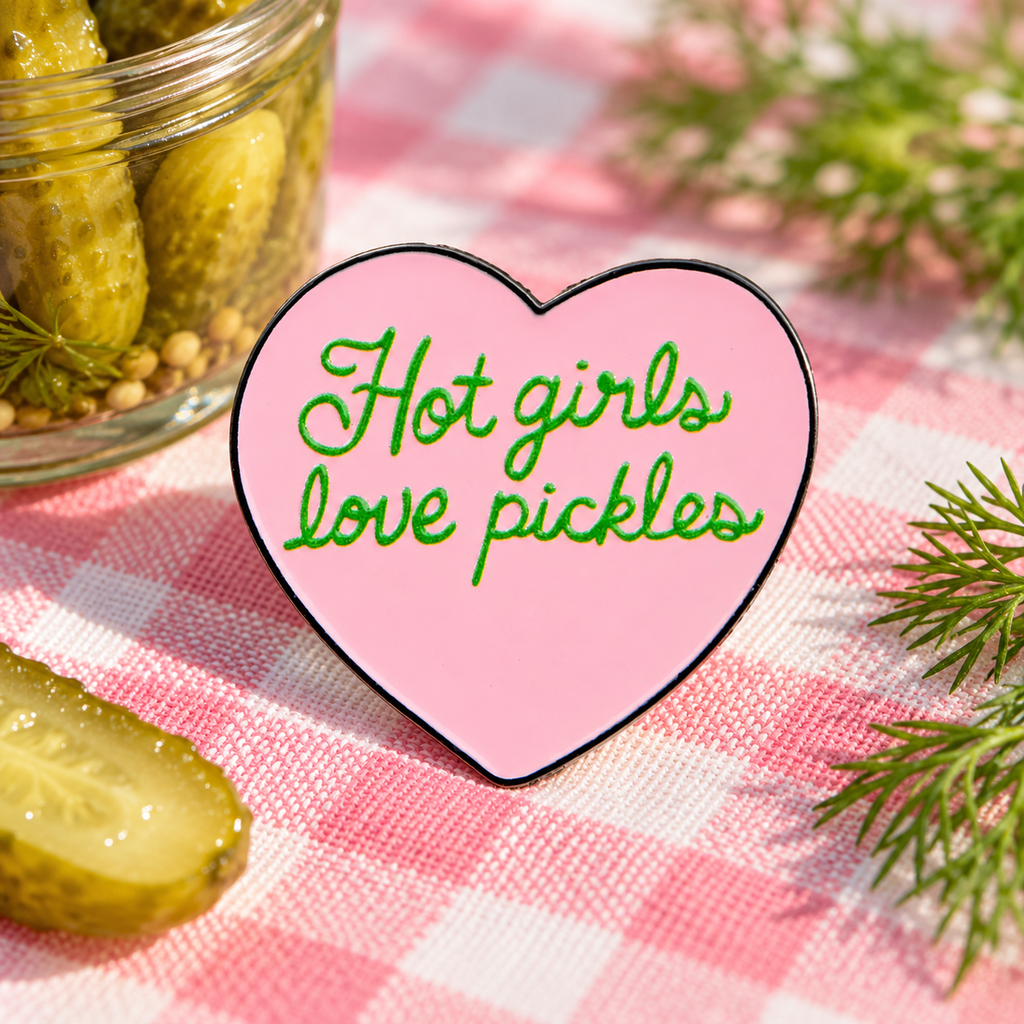 Hot Girls Love Pickles Pin lifestyle product photo
