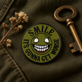 Smile It's Gonna Get Worse Pin displayed in a styled lifestyle setting