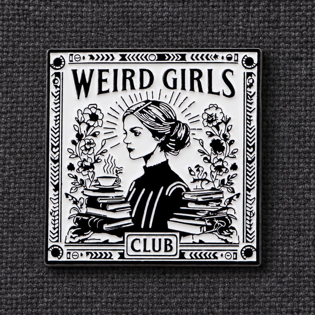 Weird Girls Club enamel pin lifestyle photo