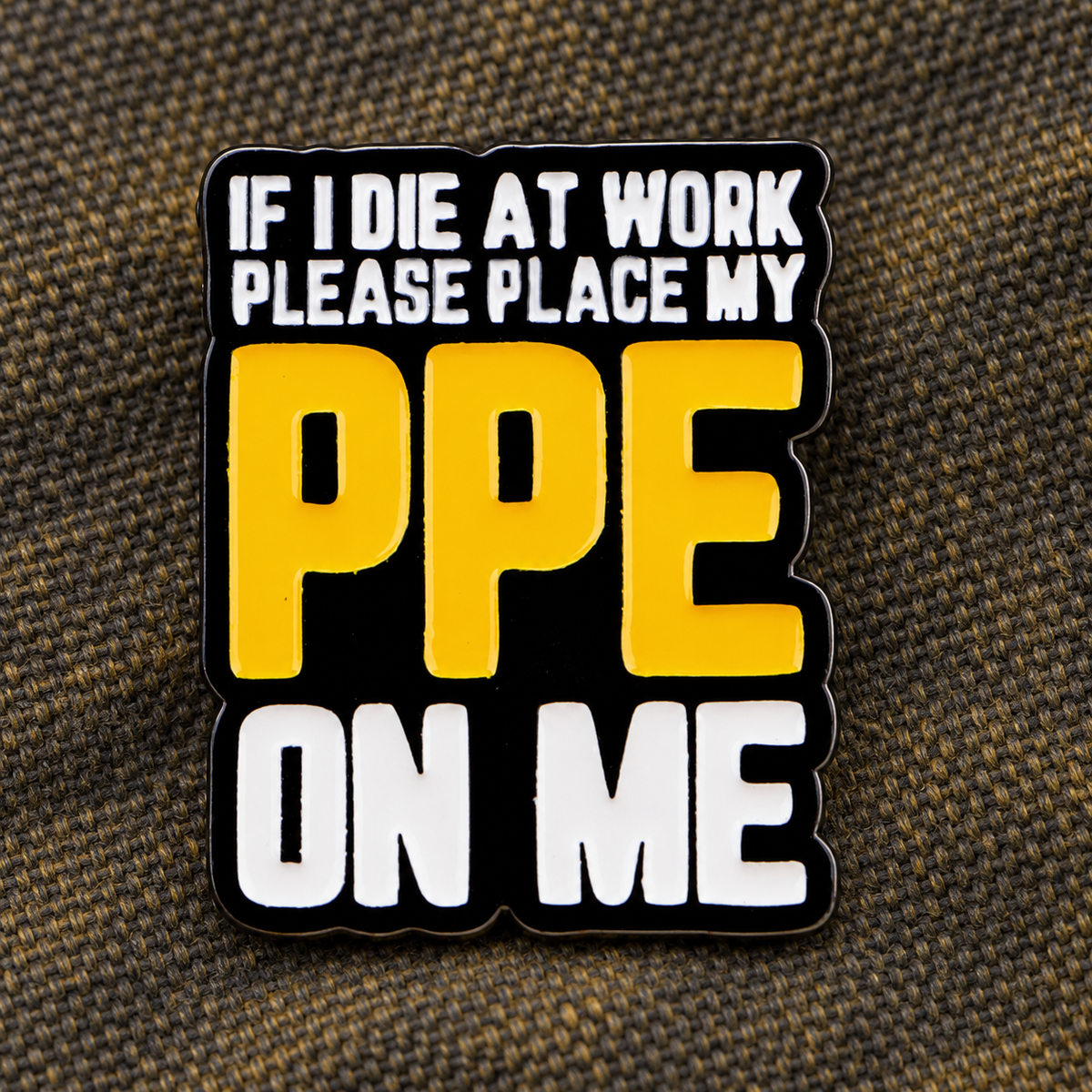 PPE workplace enamel pin lifestyle photo