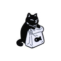 Black and White Cat Food Pins