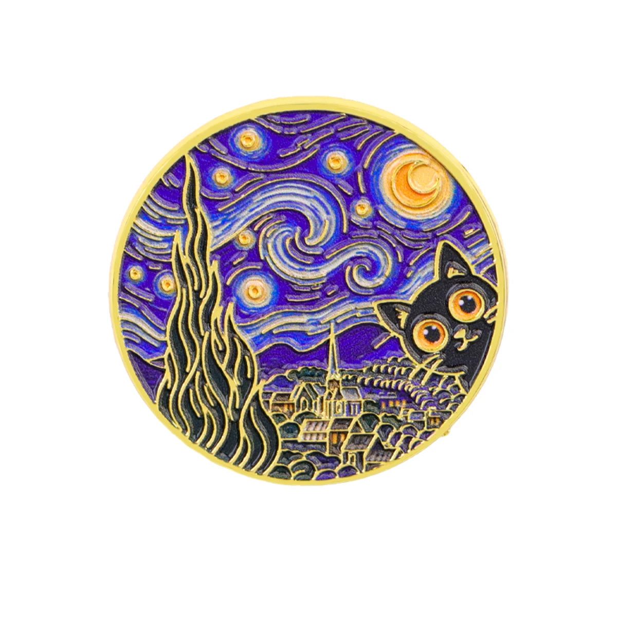 Black Cat Art Scene Pins