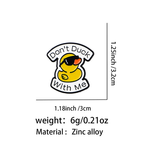 Don't Duck with Me Sunglasses Pin - size and dimensions