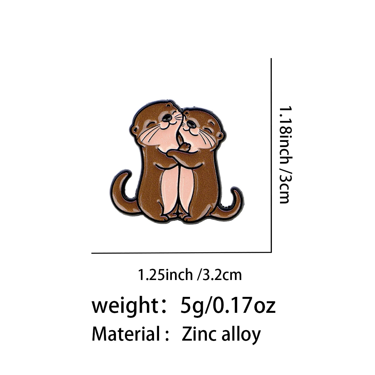 Hugging Otters Pin