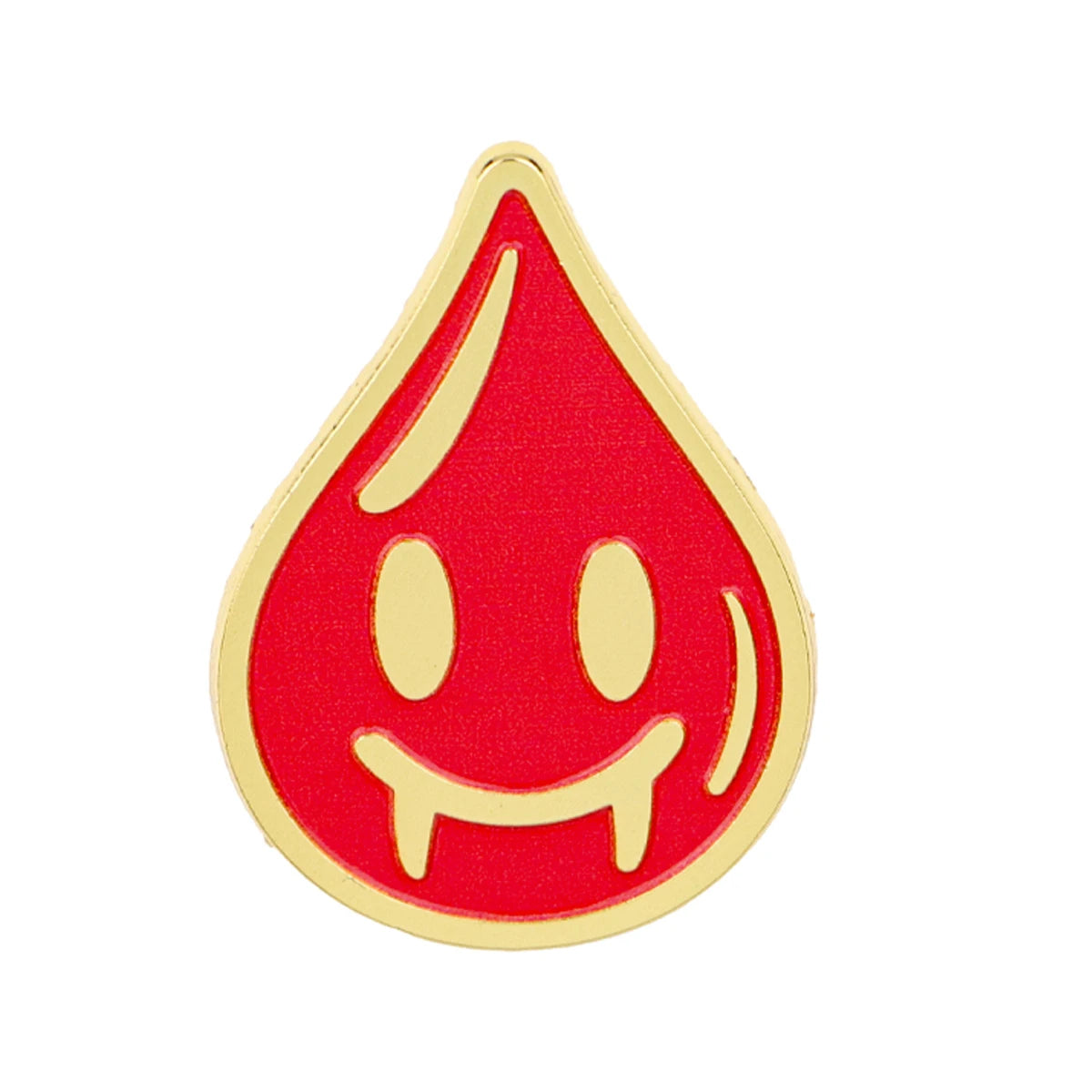 Smiling Vampire Blood Drop Pin