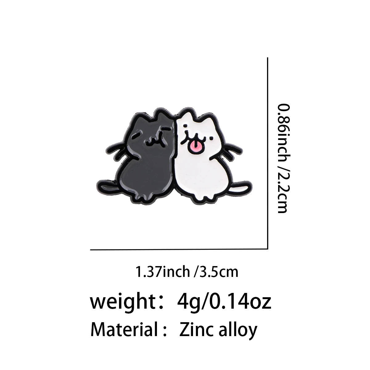 Schwarz-weiße Katzen-Kuschel-Pins