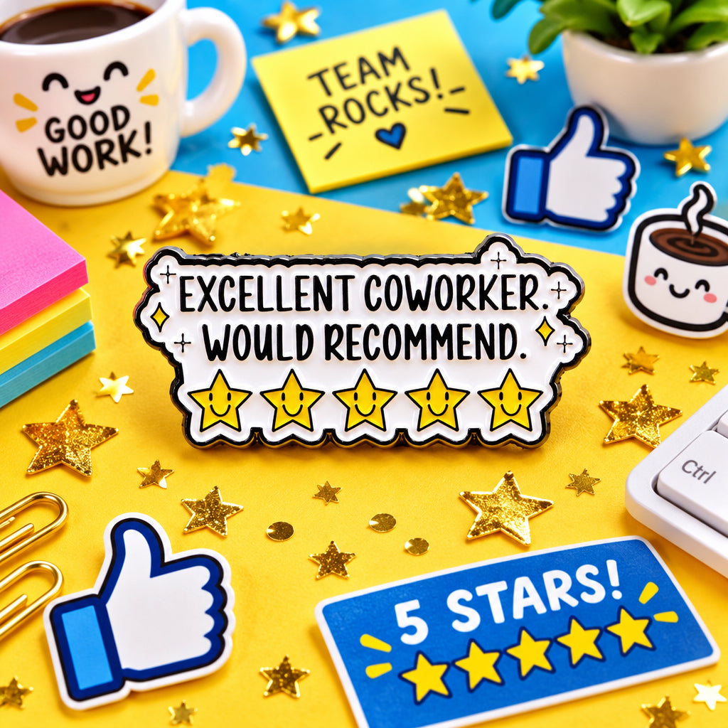 Excellent Coworker Five Stars Pin
