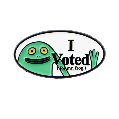 I Voted for Mr Frog Pin