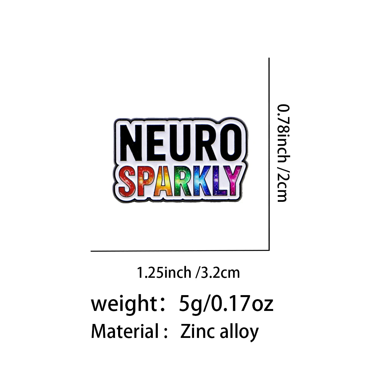 NEURO SPARKLY Enamel Pin Rainbow Brooch Pines Lapel Pins Badge on Backpack Clothing Accessories Fashion Jewelry Friends Gifts
