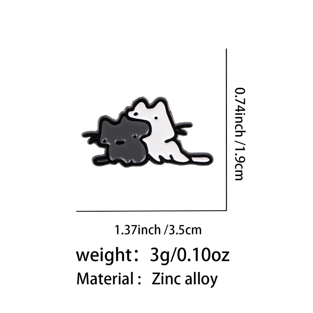 Schwarz-weiße Katzen-Kuschel-Pins