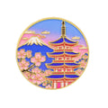 Mount Fuji Pagoda and Cherry Blossom Pin