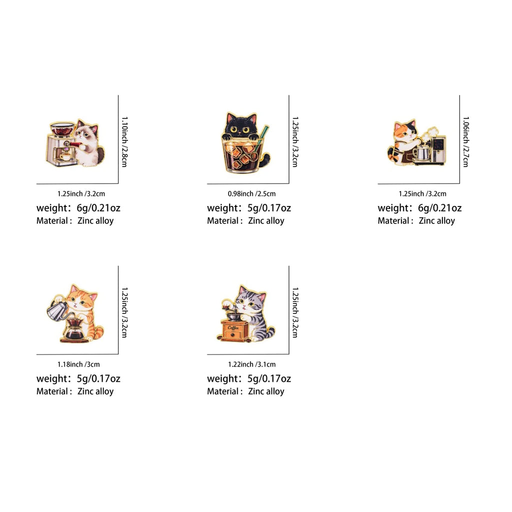 Coffee Cat Pin Collection