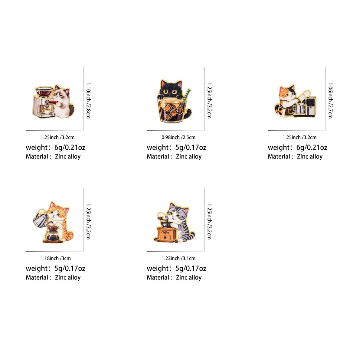 Coffee Cat Pin Collection